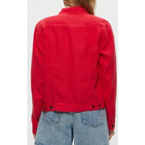 Talbots Classic Red Denim Jacket Size LP NWOT - Picture 2 of 14